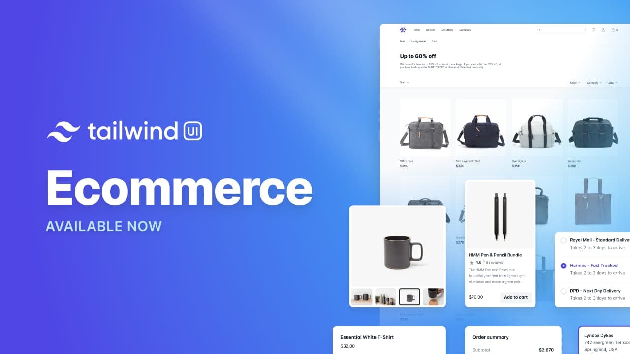 Tailwind UI 电子商务现已上线