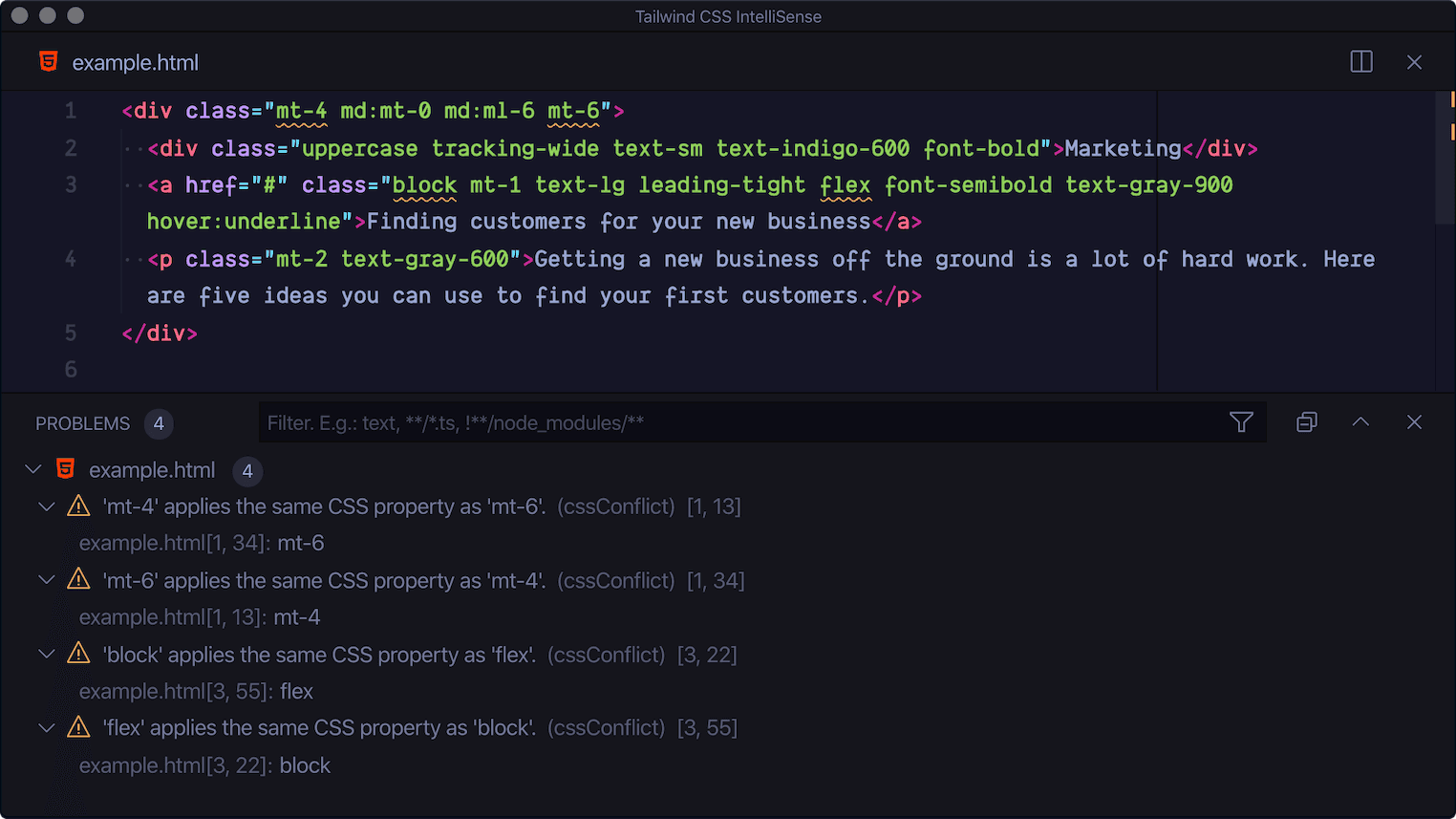 屏幕截图显示标记 linting 操作